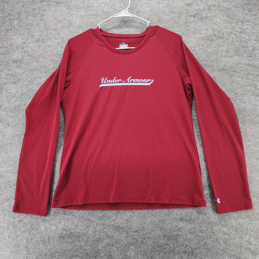 Under Armour Shirt Womens Large Long Sleeve Red